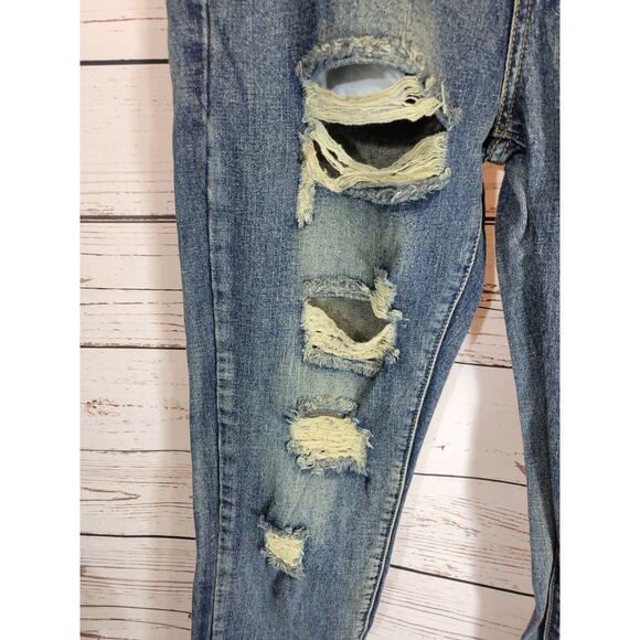 Distressed Ripped Jeans Classic Collection Blue Denim Mid Rise Men's Size 32 - Picture 8 of 13